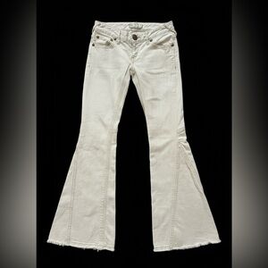 Free People We The Free Denim Flare Jeans - Cream / Off-White